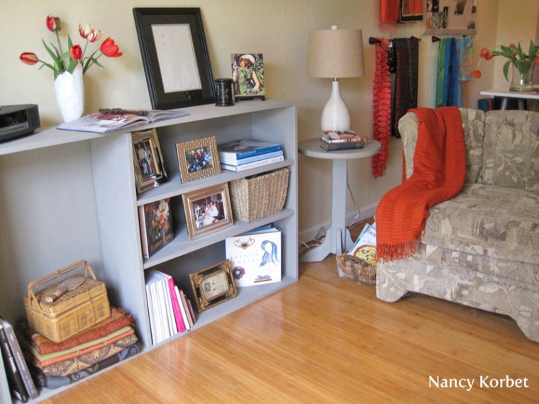 Chalk Painted Bookcase for Craft Room